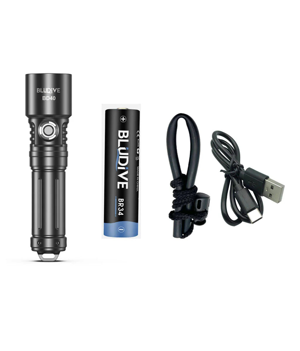 SPERAS BD40 Bludive Diving Flashlight – 1800 lm, 351 m Beam