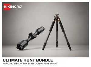 “Long-Range Dominator” Bundle HIKMICRO Stellar SQ50L 3.0 + Scree Runner HO-TPC32 Carbon Fibre Tripod & Gun Mount