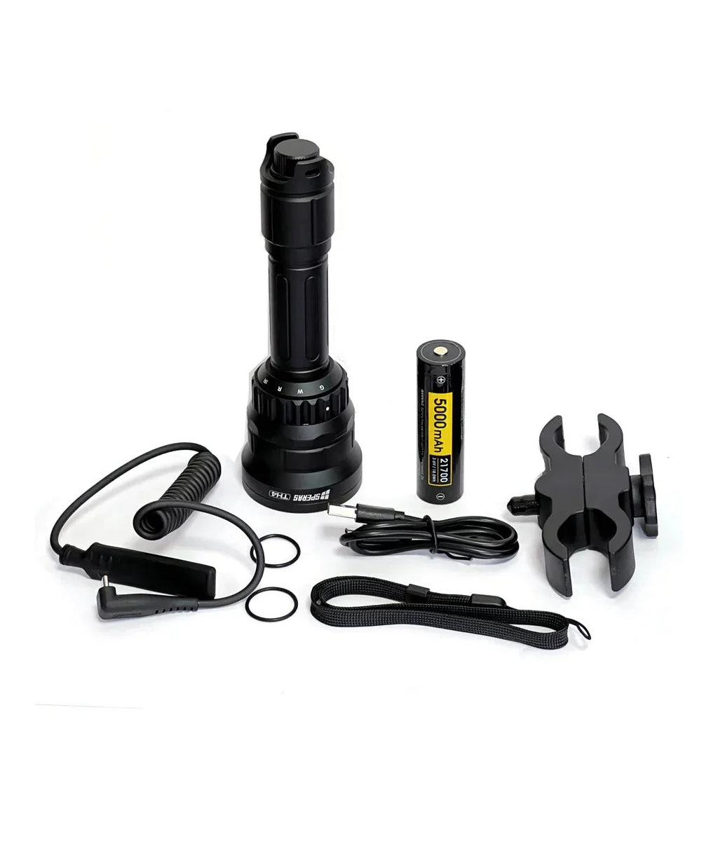 SPERAS TH4 IR KIT Zoomable & Dimmable & Rechargeable 4-in-1 Hunting Flashlight Kit