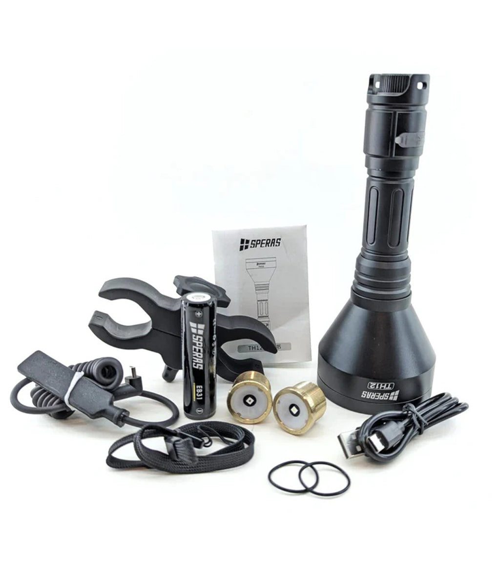 SPERAS TH12K Focusable Hunting Flashlight Kit – 600 lm, 1680 m